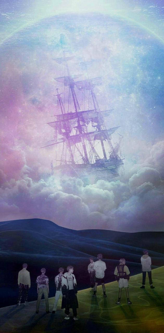 Ateez Fantasy Sky Ship Background