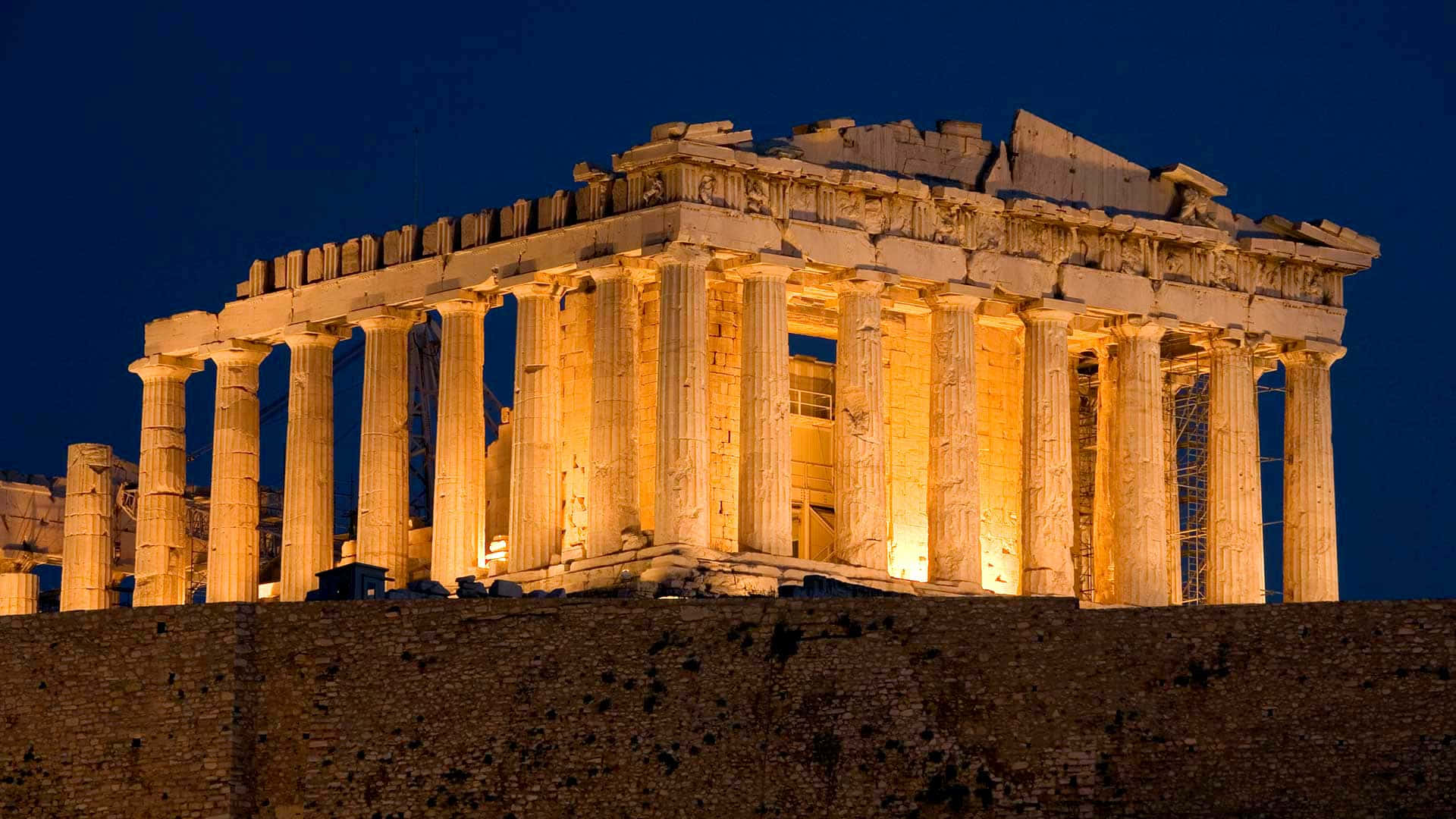 Athenian Acropolis Historical Landmark Remains Background