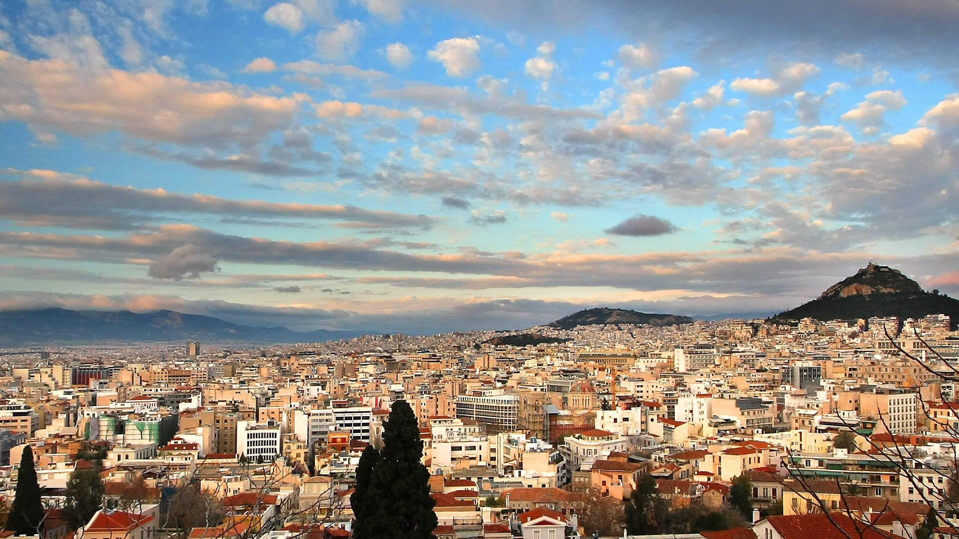 Athens Greece City View Background