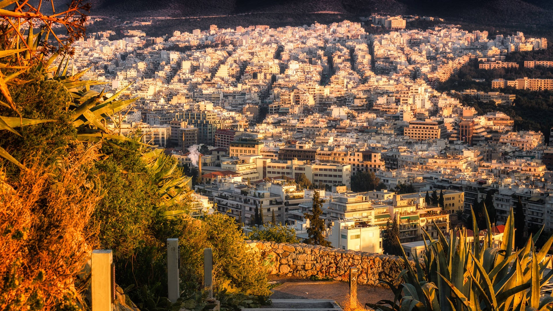 Athens Greece Miniature Houses View Background