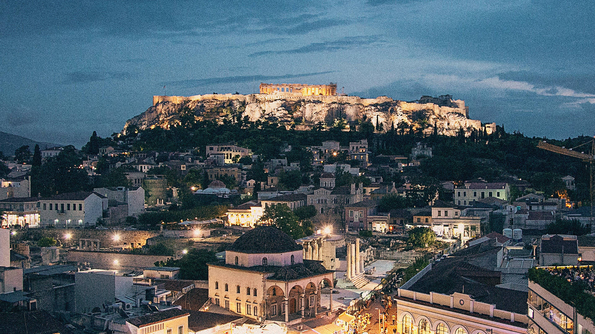 Athens In Grain Effect Background