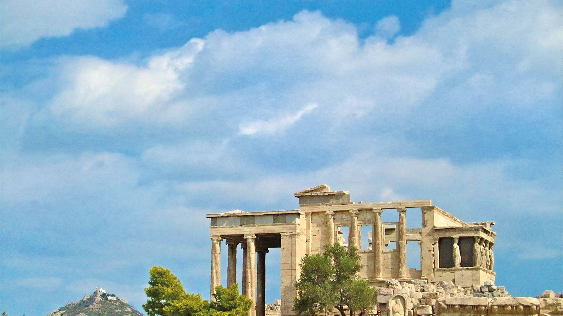 Athens Temple Of Athena Polias Background