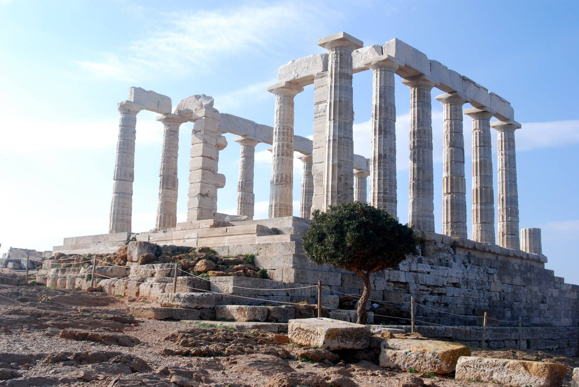 Athens Temple Of Poseidon Background