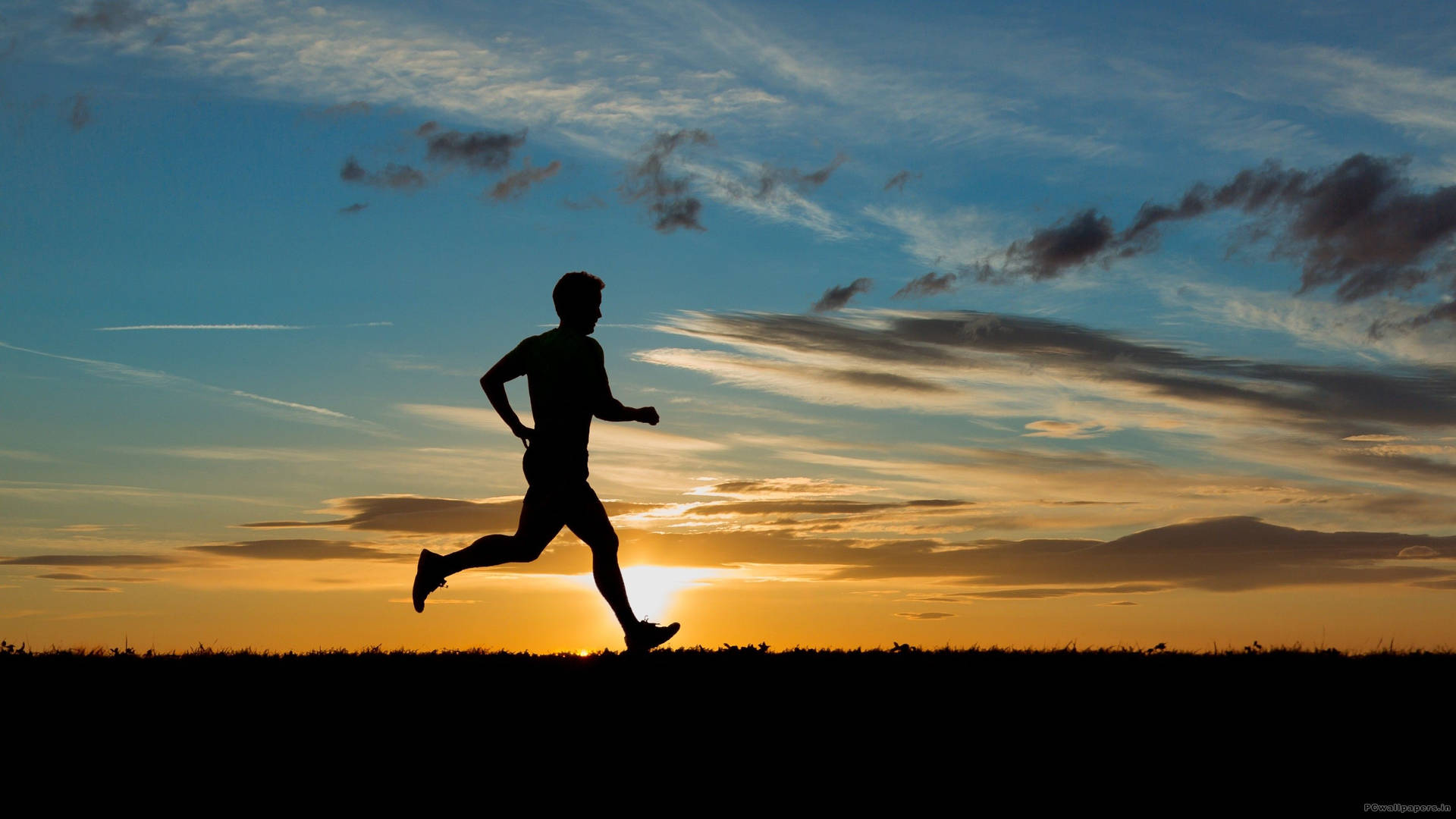 Athlete Silhouette Marathon Background