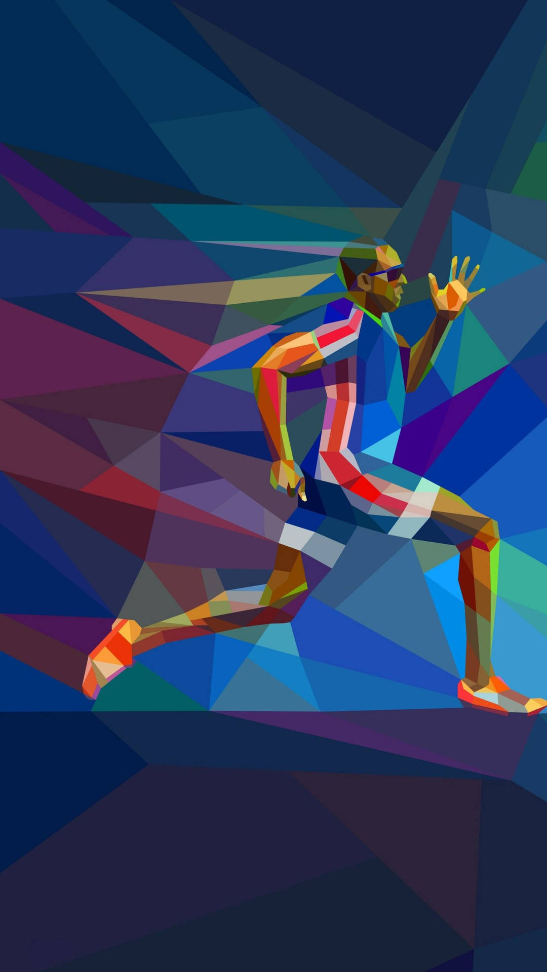 Athletic Male Runner Digital Art Background