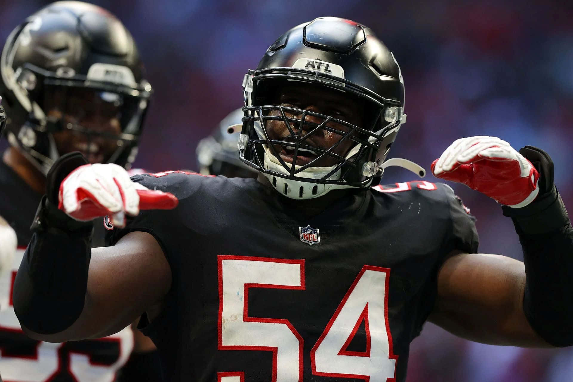 Atlanta Falcons Linebacker54 Action Shot Background