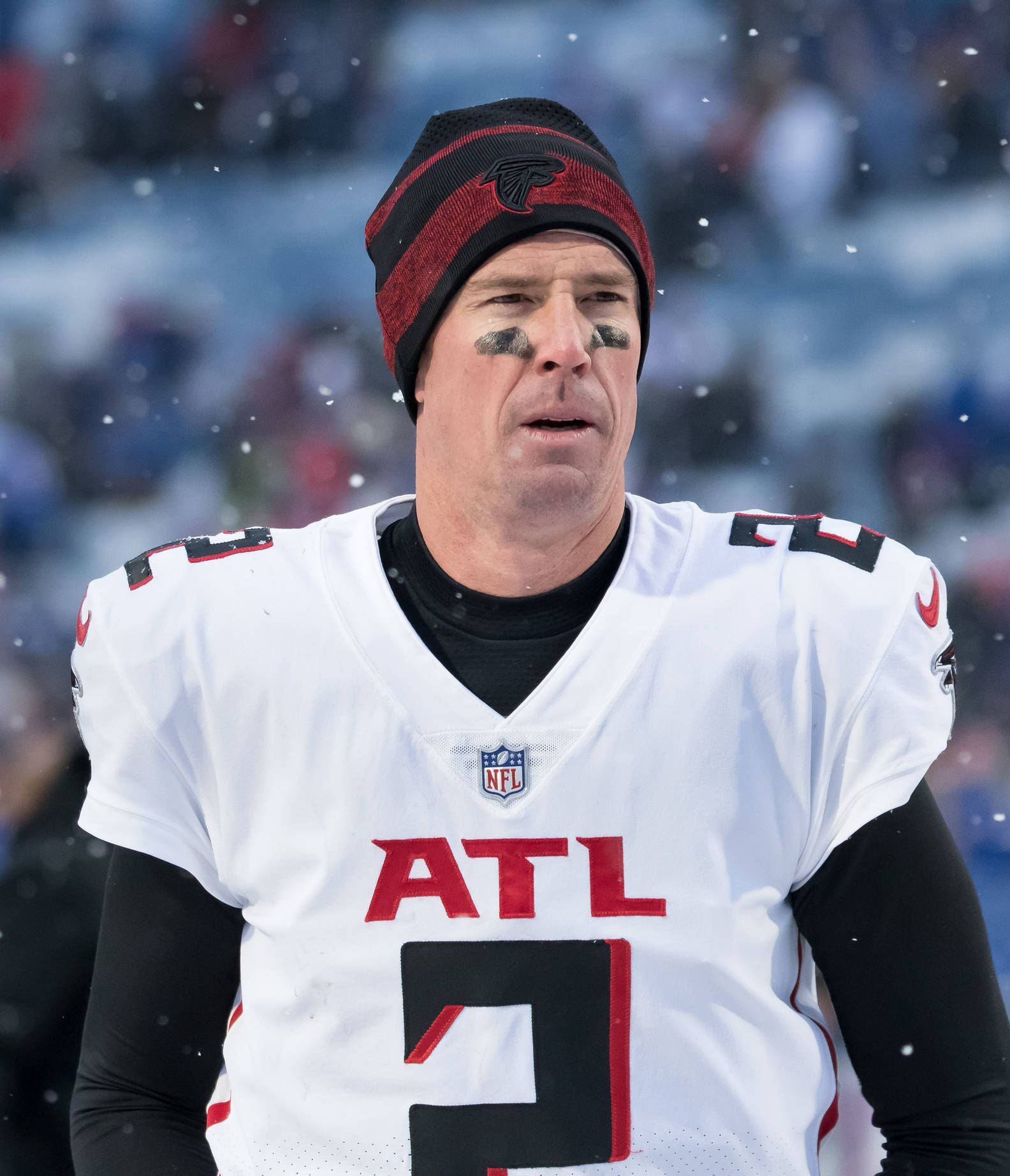 Atlanta Falcons Matt Ryan Wearing A Beanie Background