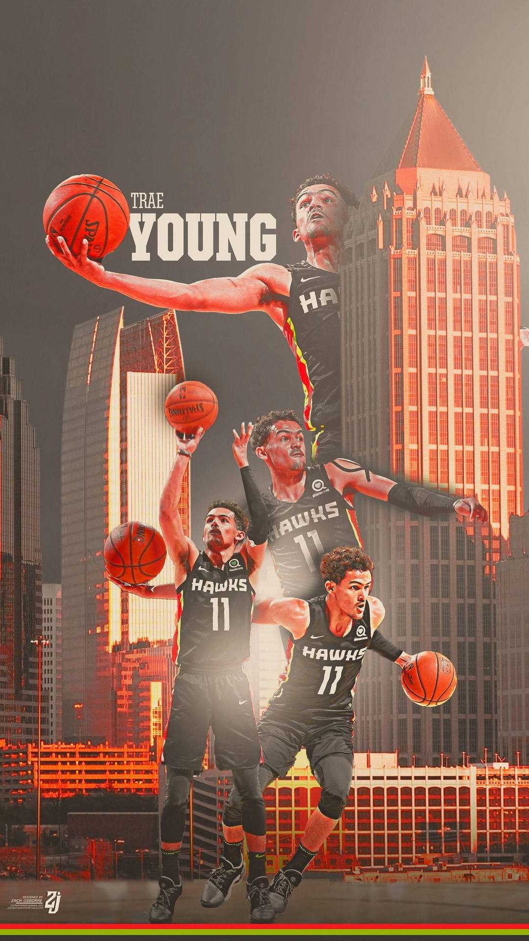 Atlanta Hawks Trae Young Highlight Background