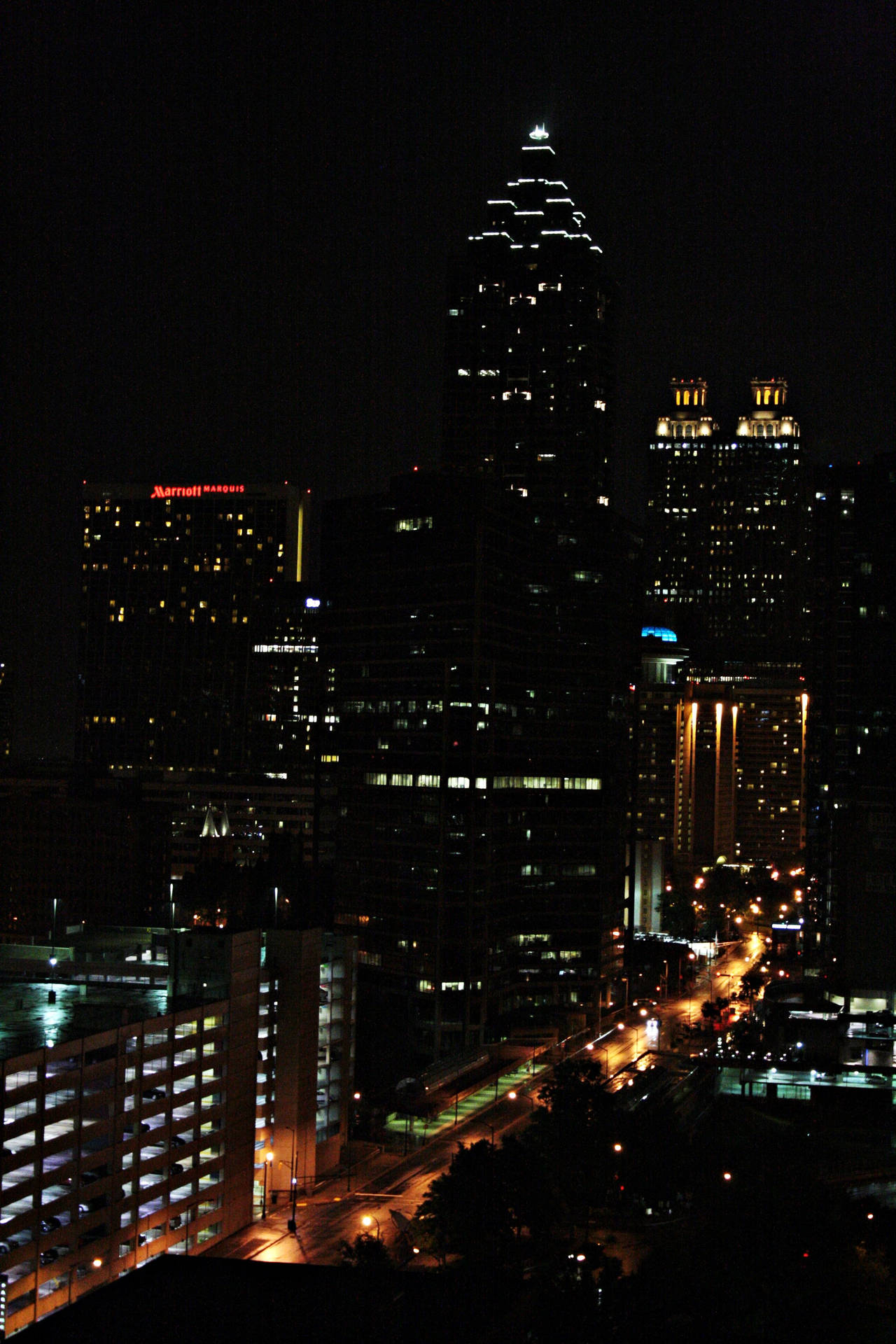 Atlanta Skyline At Night Background