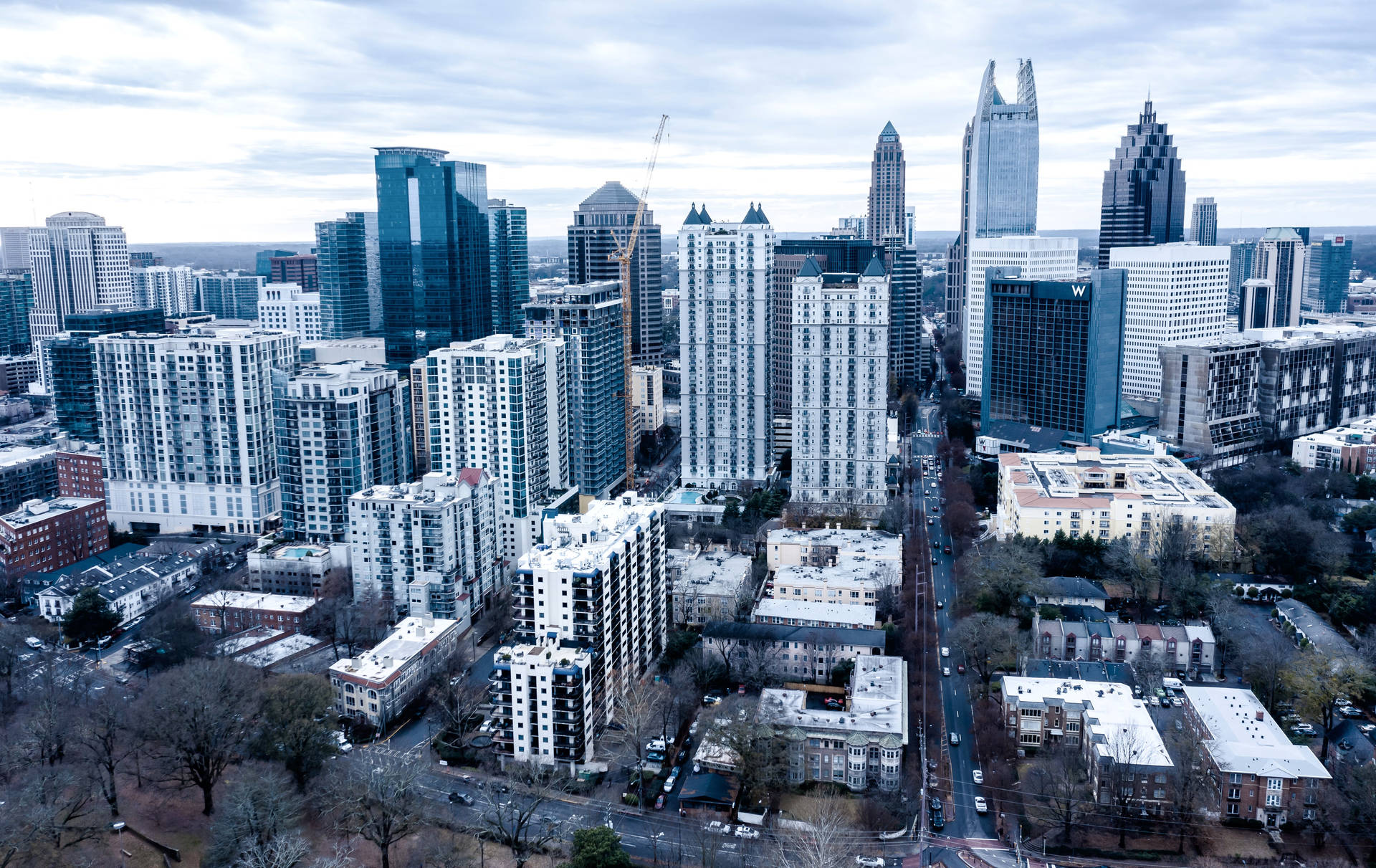 Atlanta Skyline Bird's Eye View Background