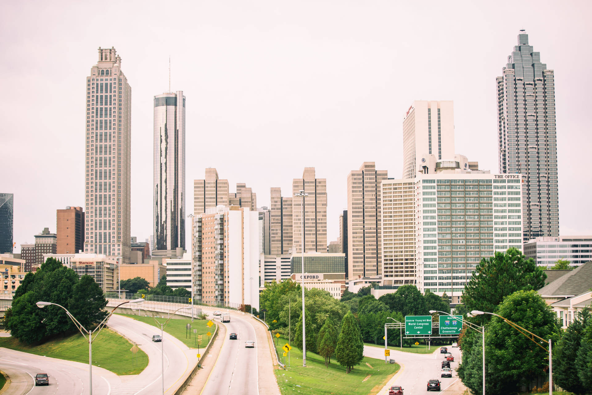 Atlanta Skyline Freedom Parkway Background