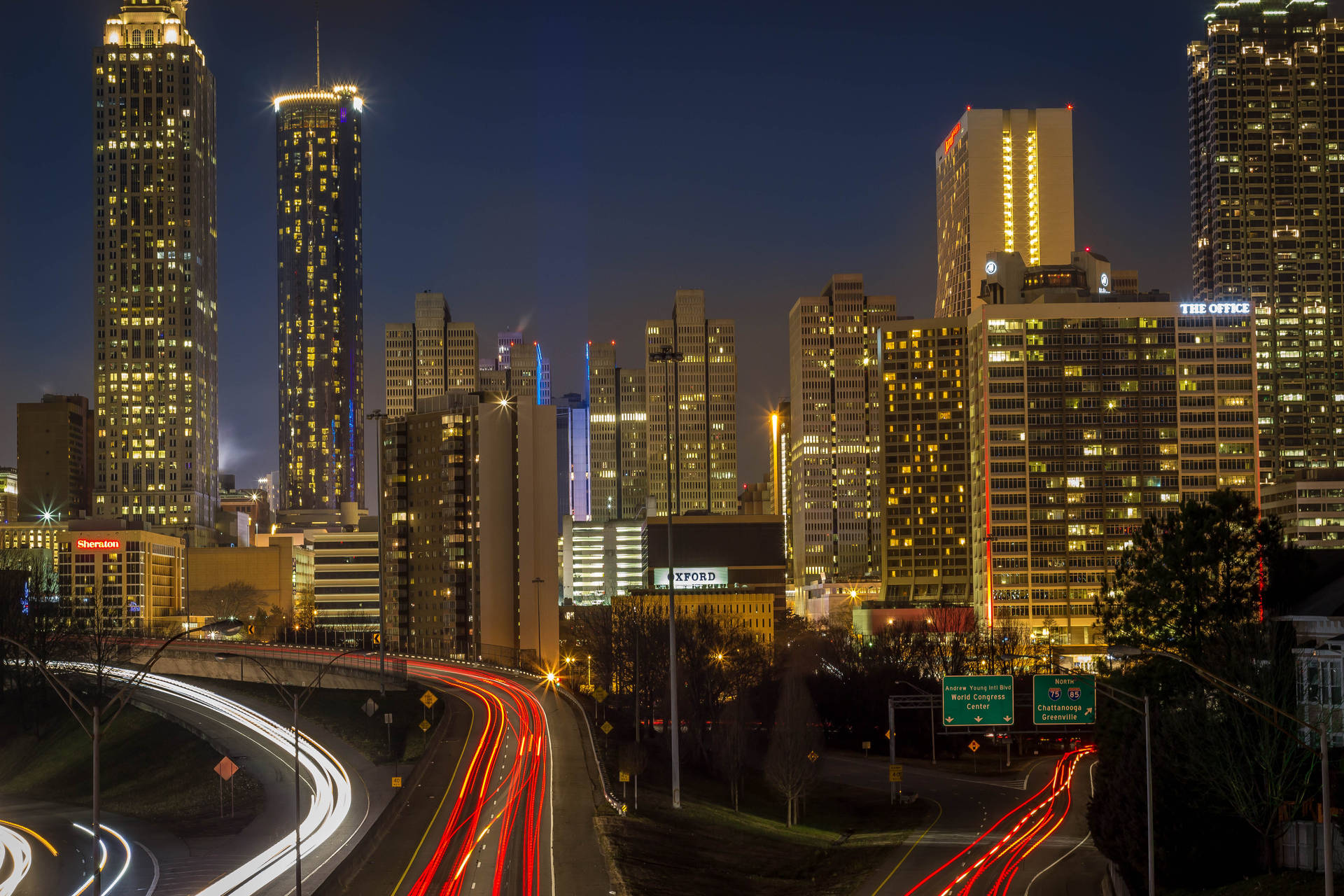 Atlanta Skyline Highway Background