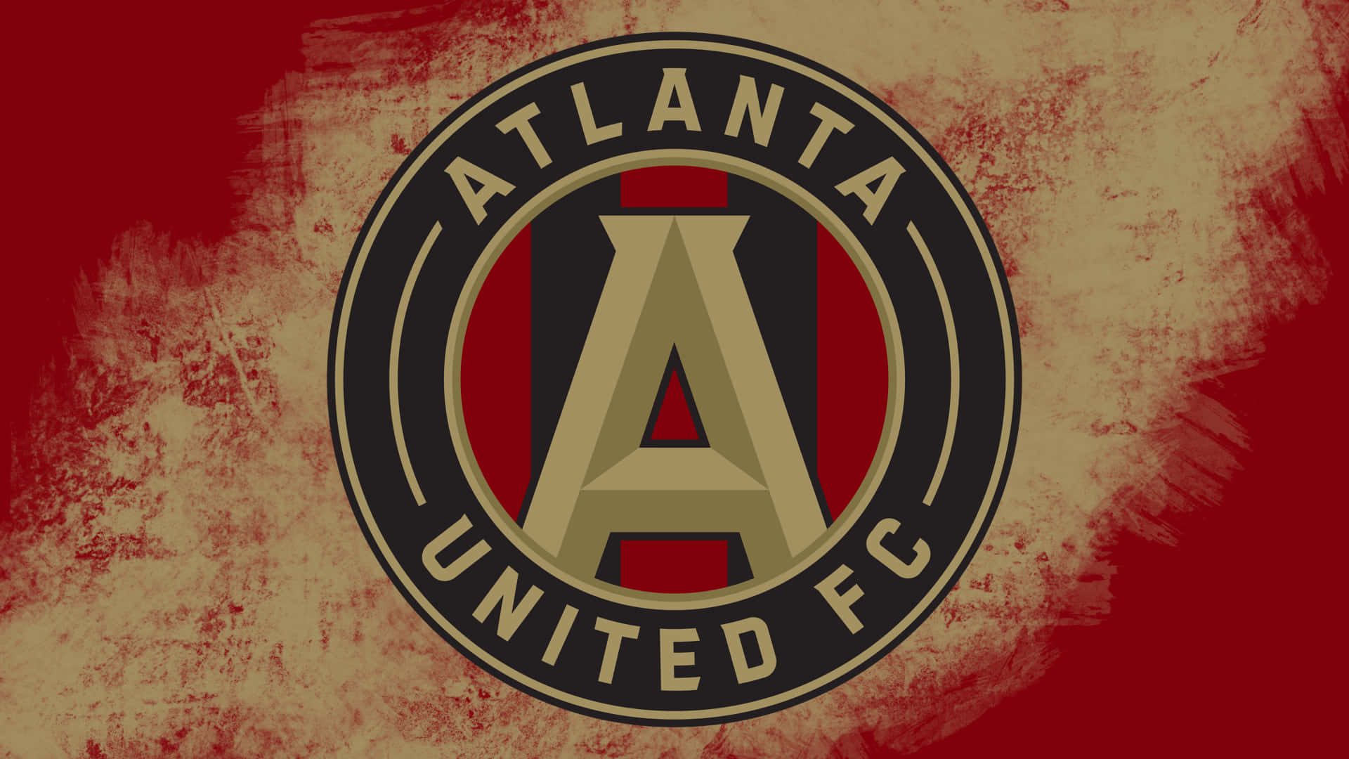 Atlanta United Fc American Professional Soccer Club Logo In Red Background