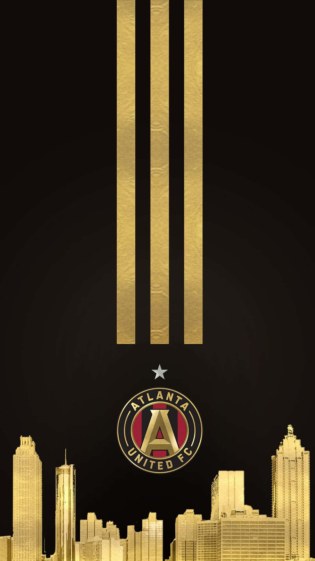 Atlanta United Fc Logo In Gold Background