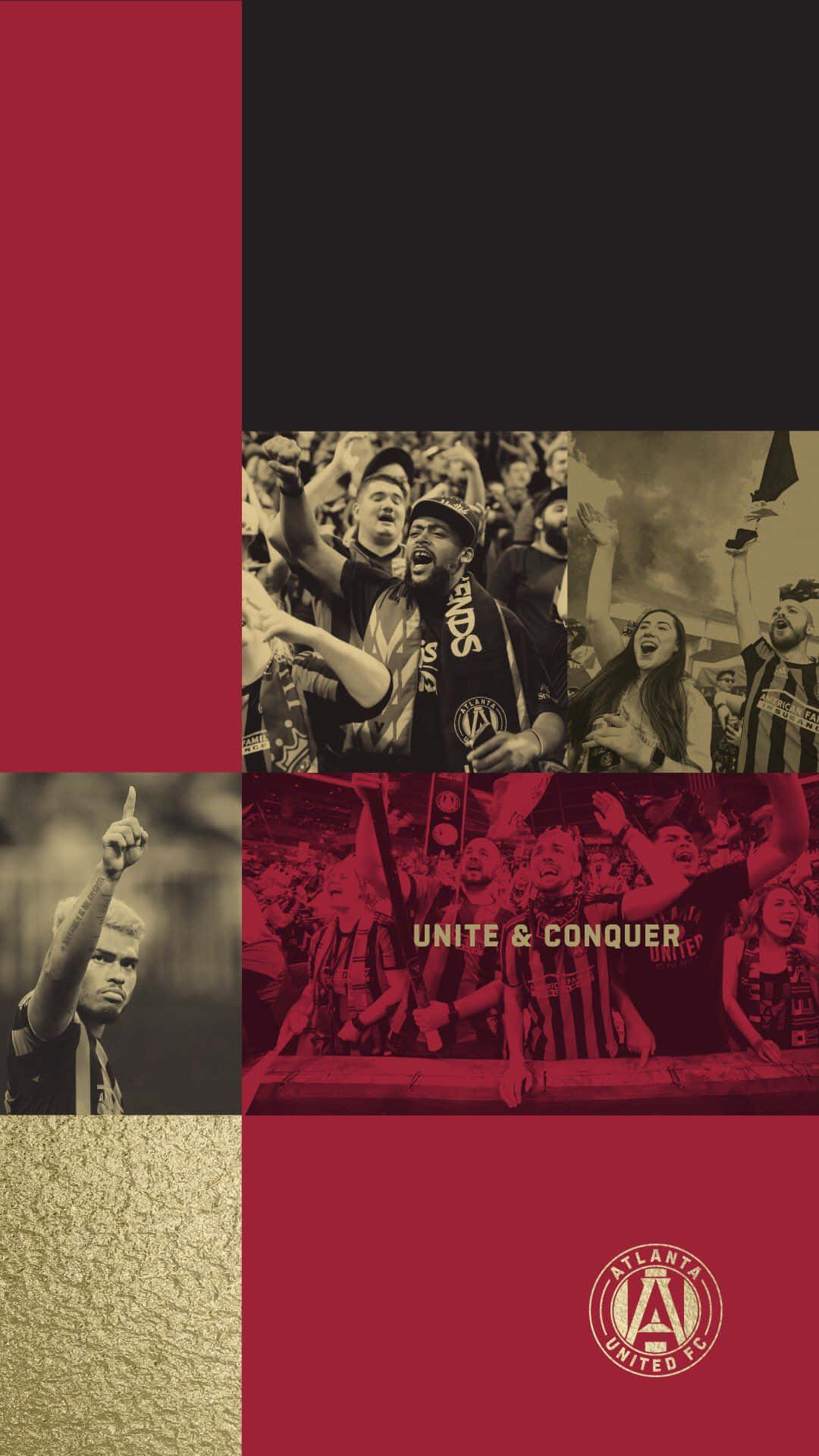 Atlanta United Fc Red And Black Collage Background