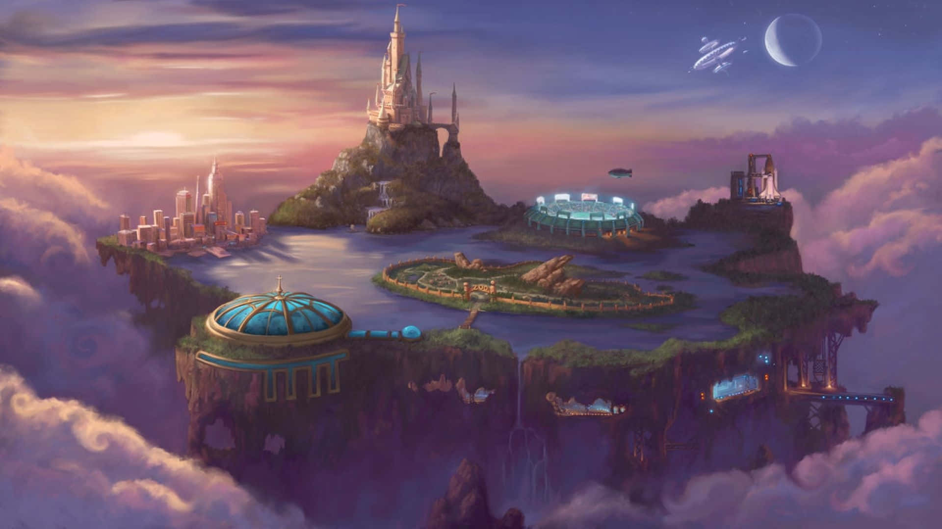 Atlantis The Lost Empire Floating Island Background