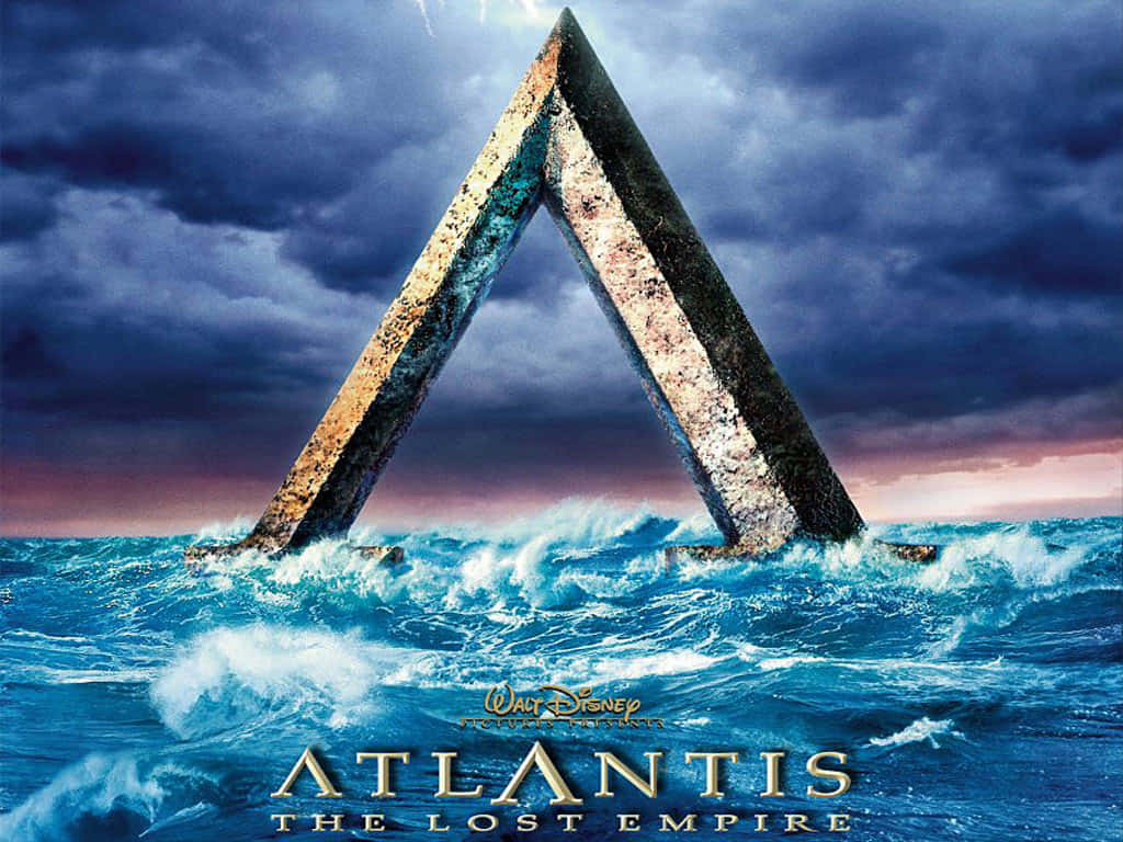 Atlantis The Lost Empire Logo In Ocean Background