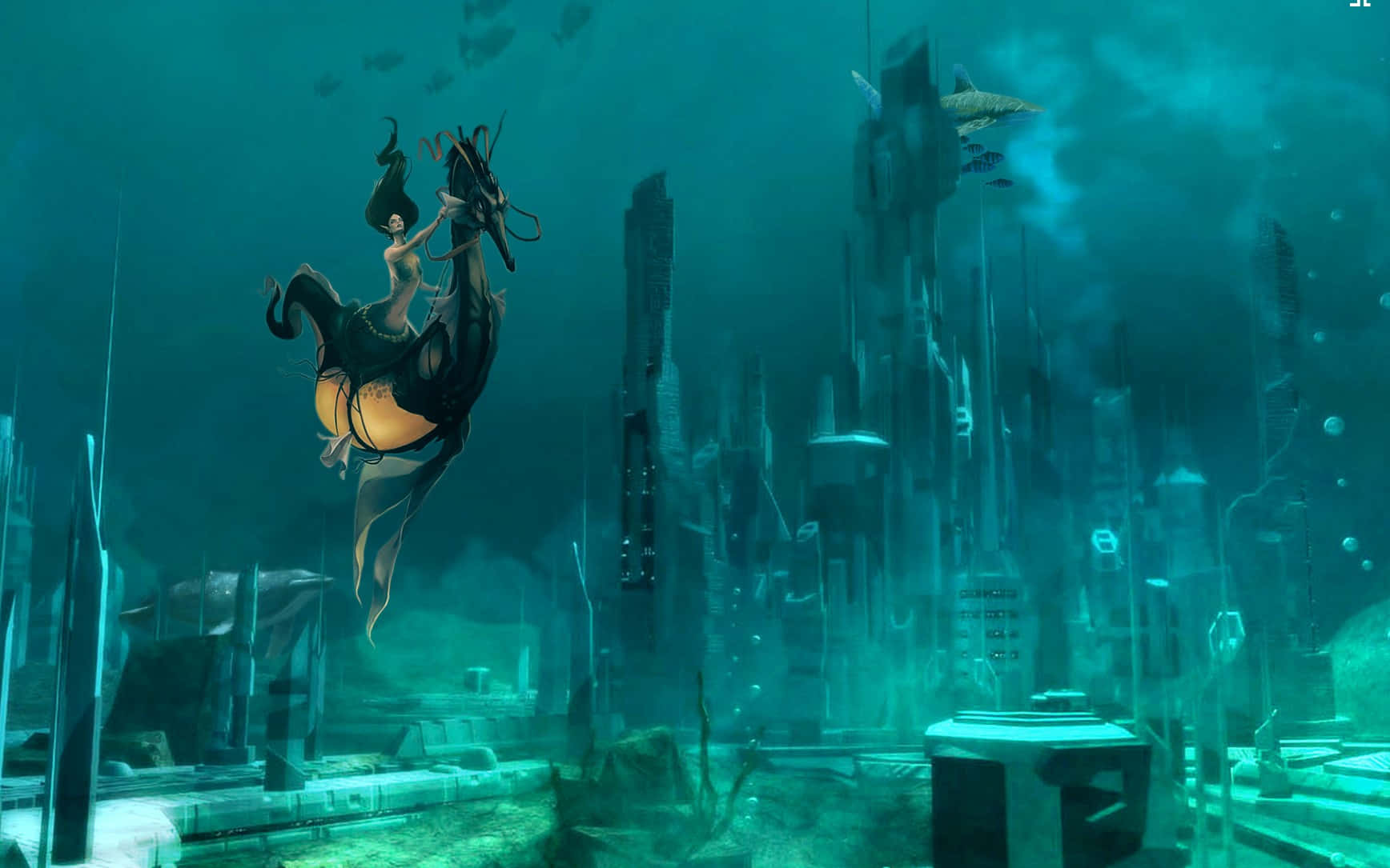 Atlantis The Lost Empire Mermaid Underwater Background