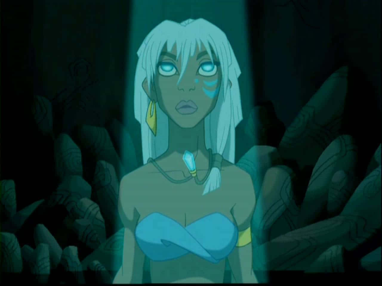 Atlantis The Lost Empire Princess Kida In Cave Background