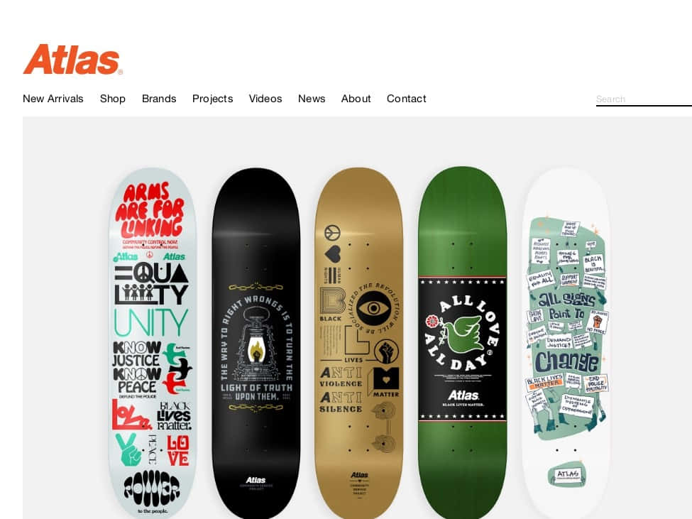 Atlas Skateboards - A Website With Different Designs Background