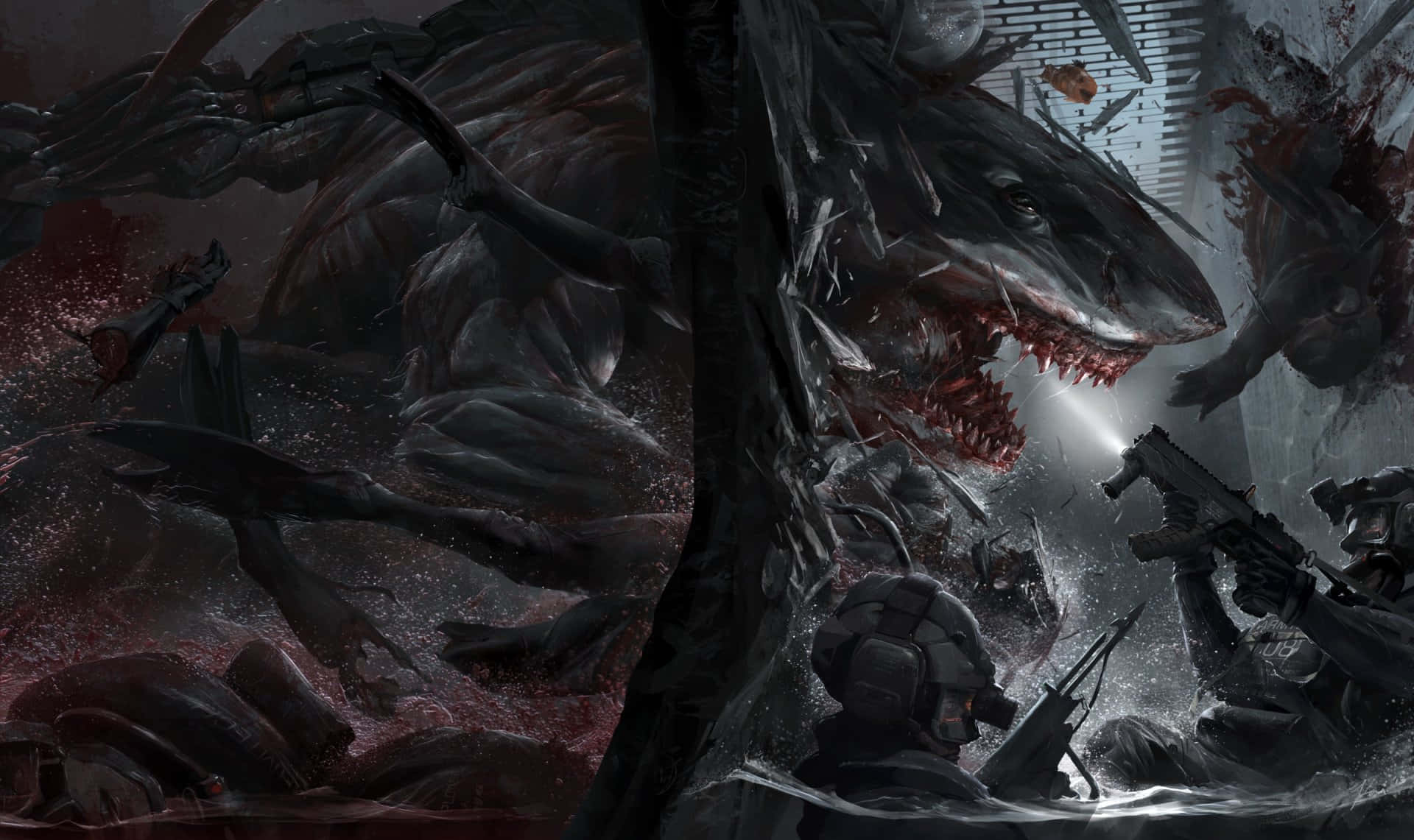 Atrocious Shark Underwater