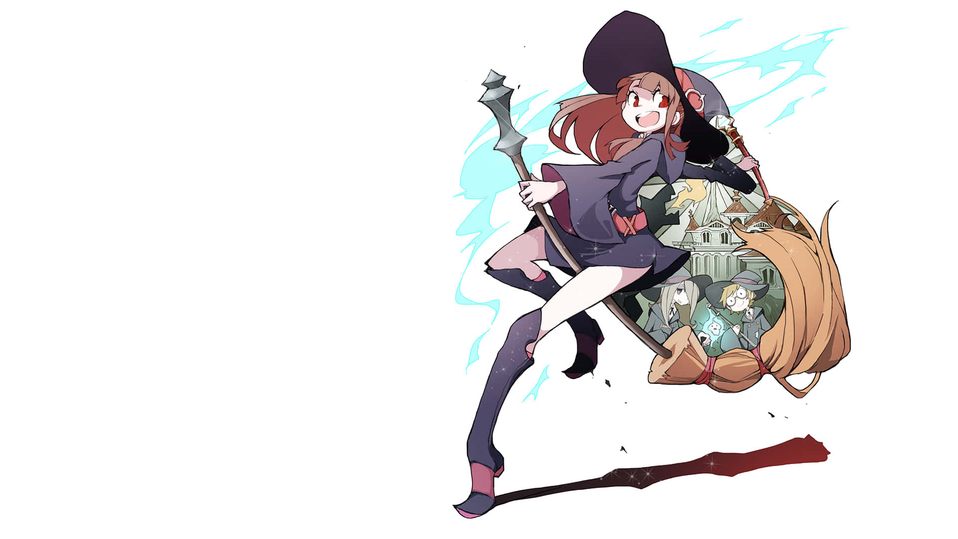 Atsuko Kagari Litte Witch Academia White Background Background