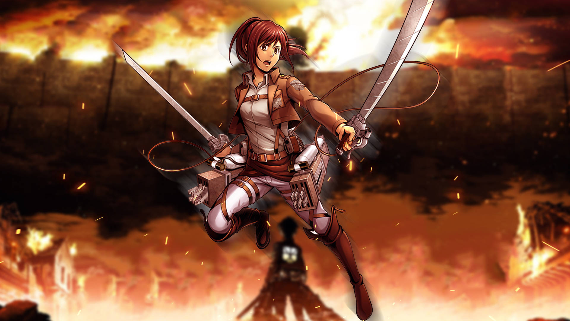 Attack On Titan 4k Fiery Sasha Background