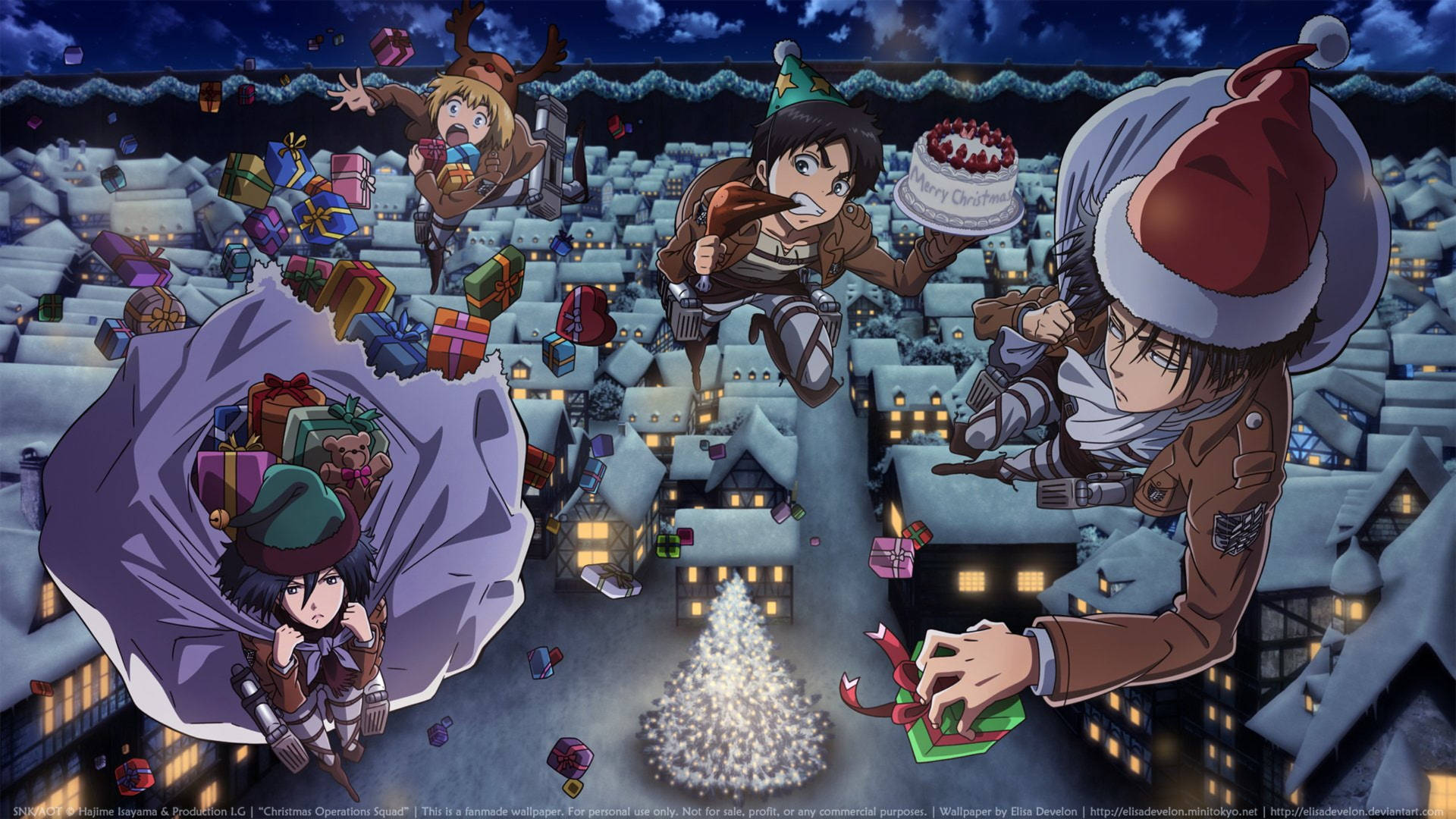 Attack On Titan Anime Christmas Background
