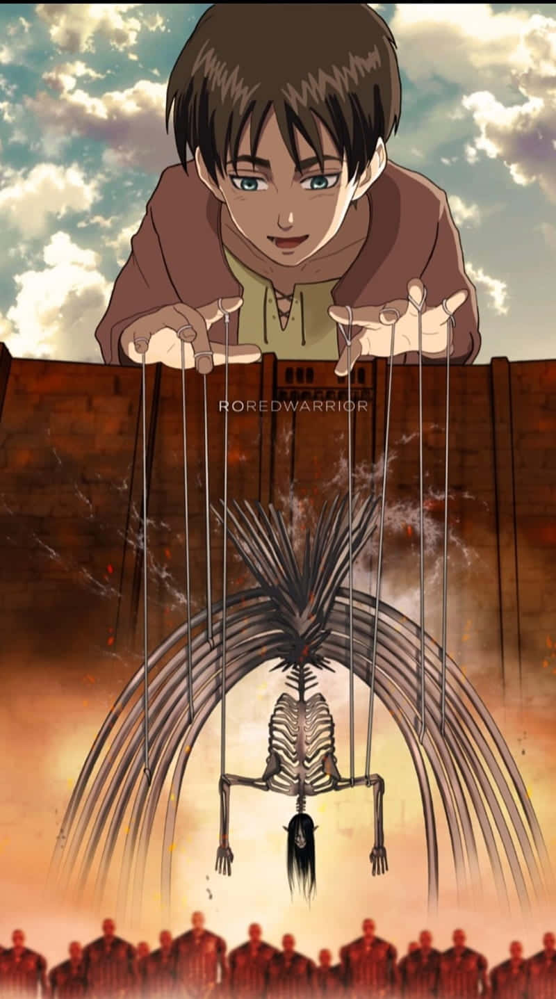 Attack On Titan Anime Eren Giant Skeleton Background