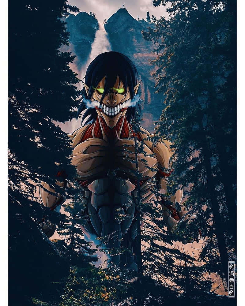Attack On Titan Anime Eren Trees Background
