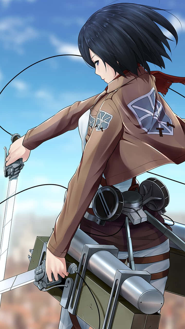 Attack On Titan Anime Mikasa Blue Sky Background