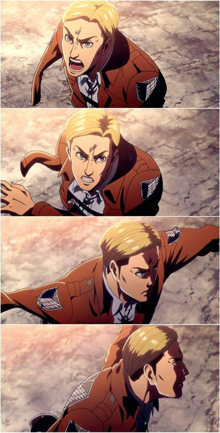 Attack On Titan Characters Erwin Action Background