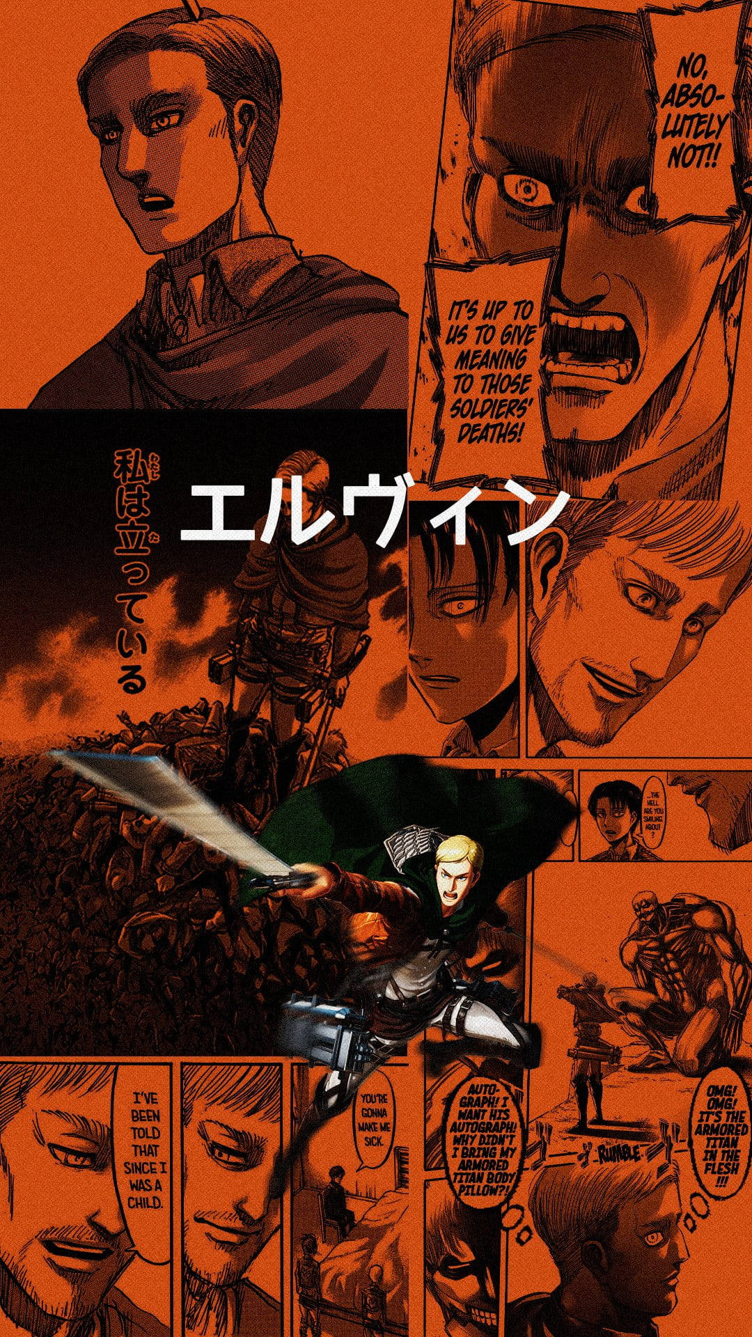 Attack On Titan Characters Erwin Collage Background