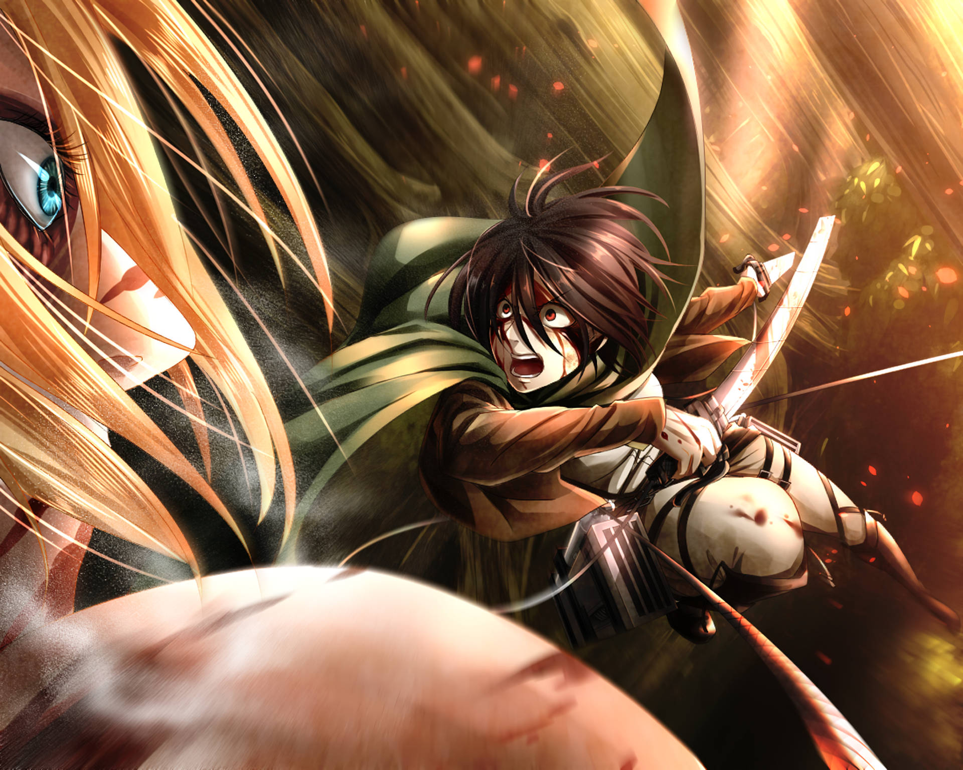 Attack On Titan Characters Mikasa Angry Background