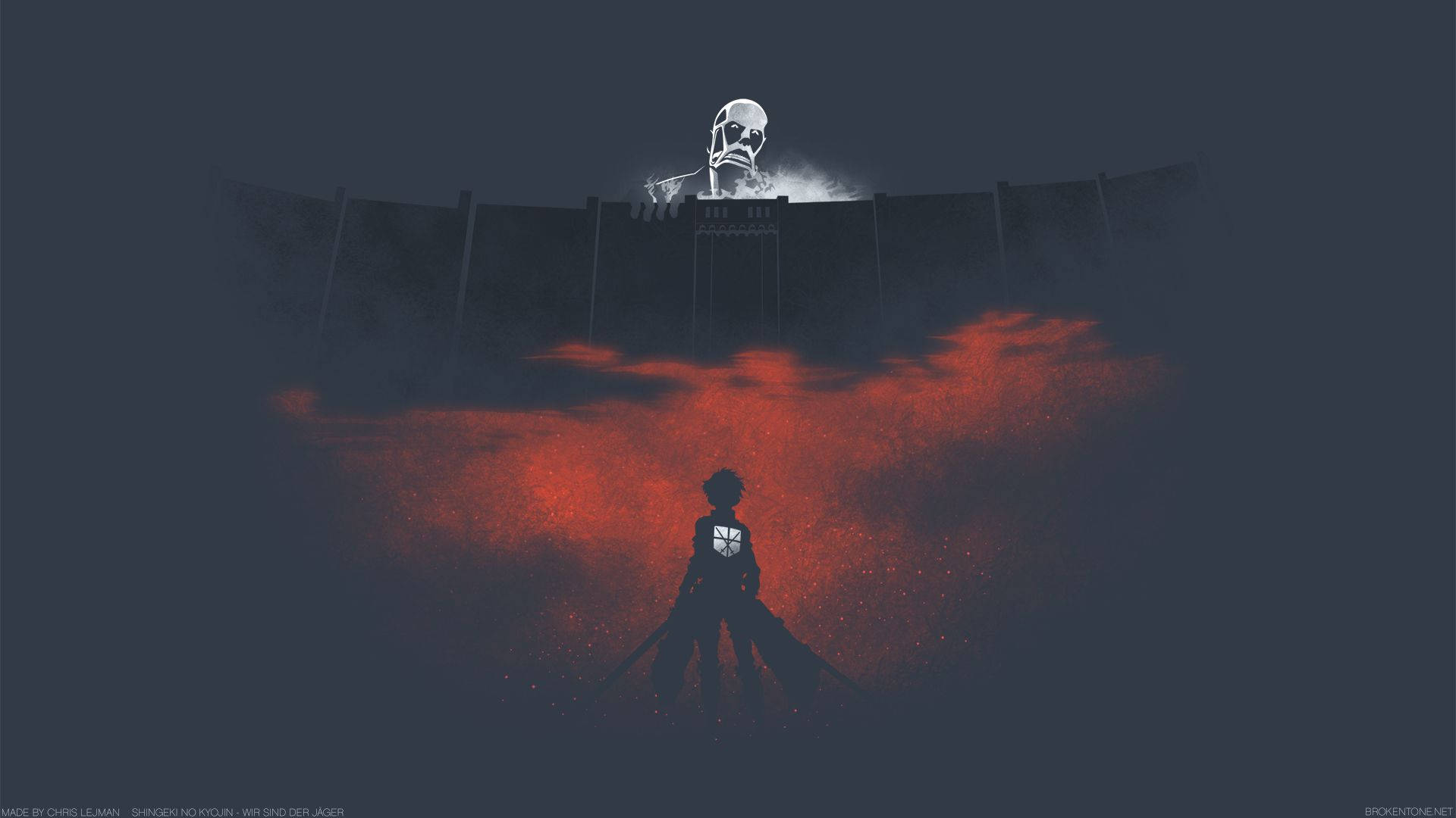 Attack On Titan Colossal Eren Digital Art Background