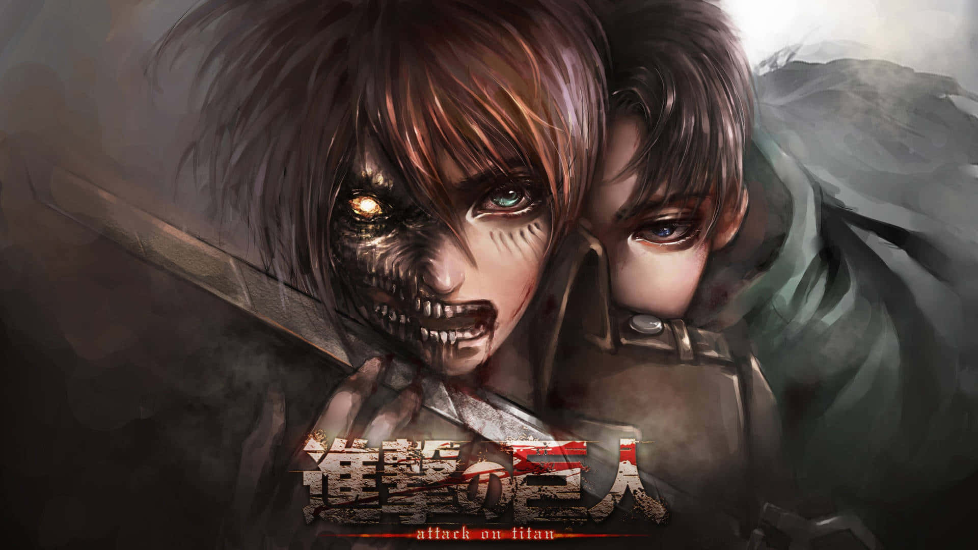 Attack On Titan, Eren Vs Titan Background