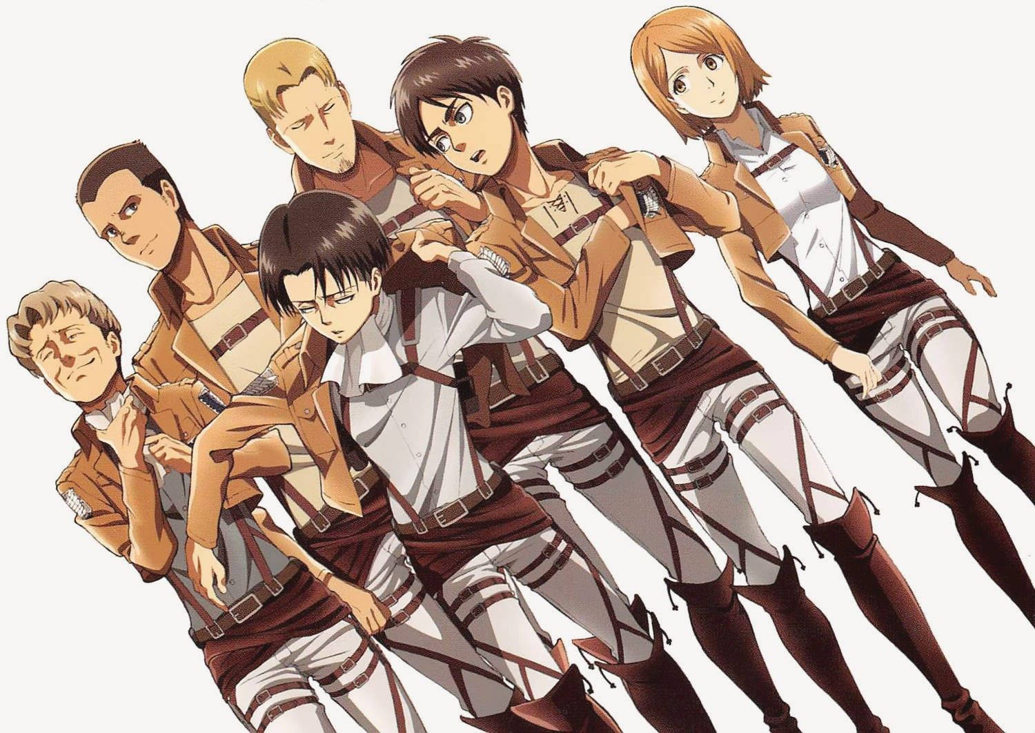 Attack On Titan Eren With Special Operations Squad Background