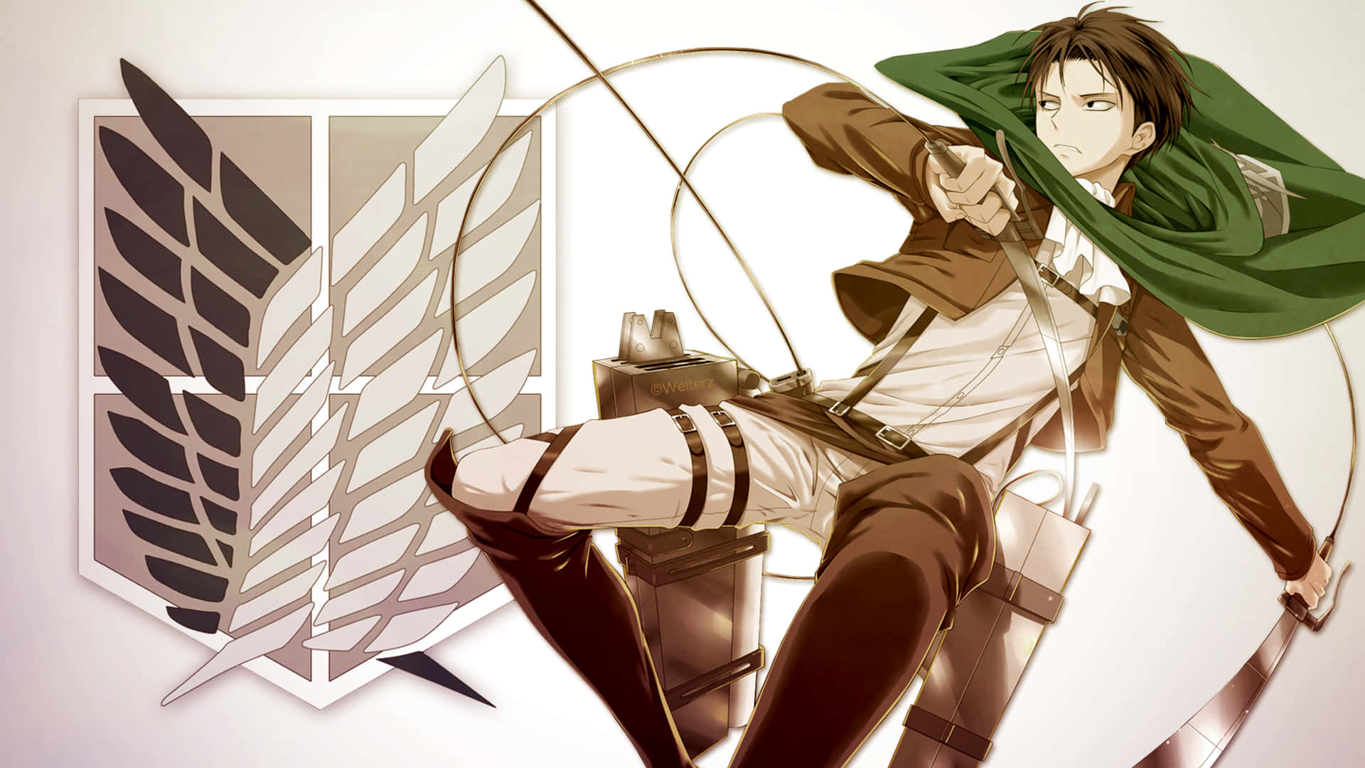 Attack On Titan Powers Up With Levi Background