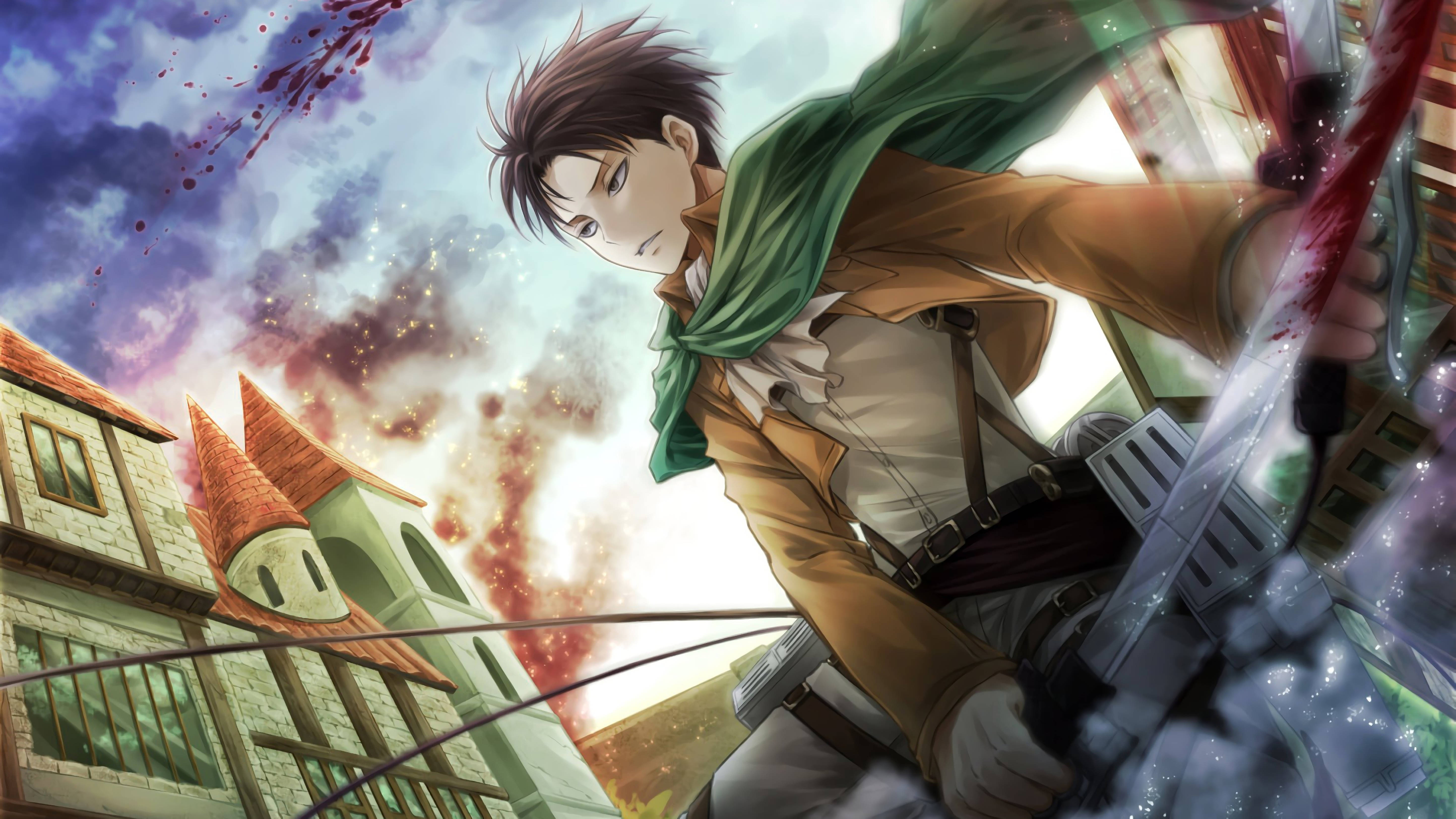 Attack On Titans 4k Levi Bloody Blade