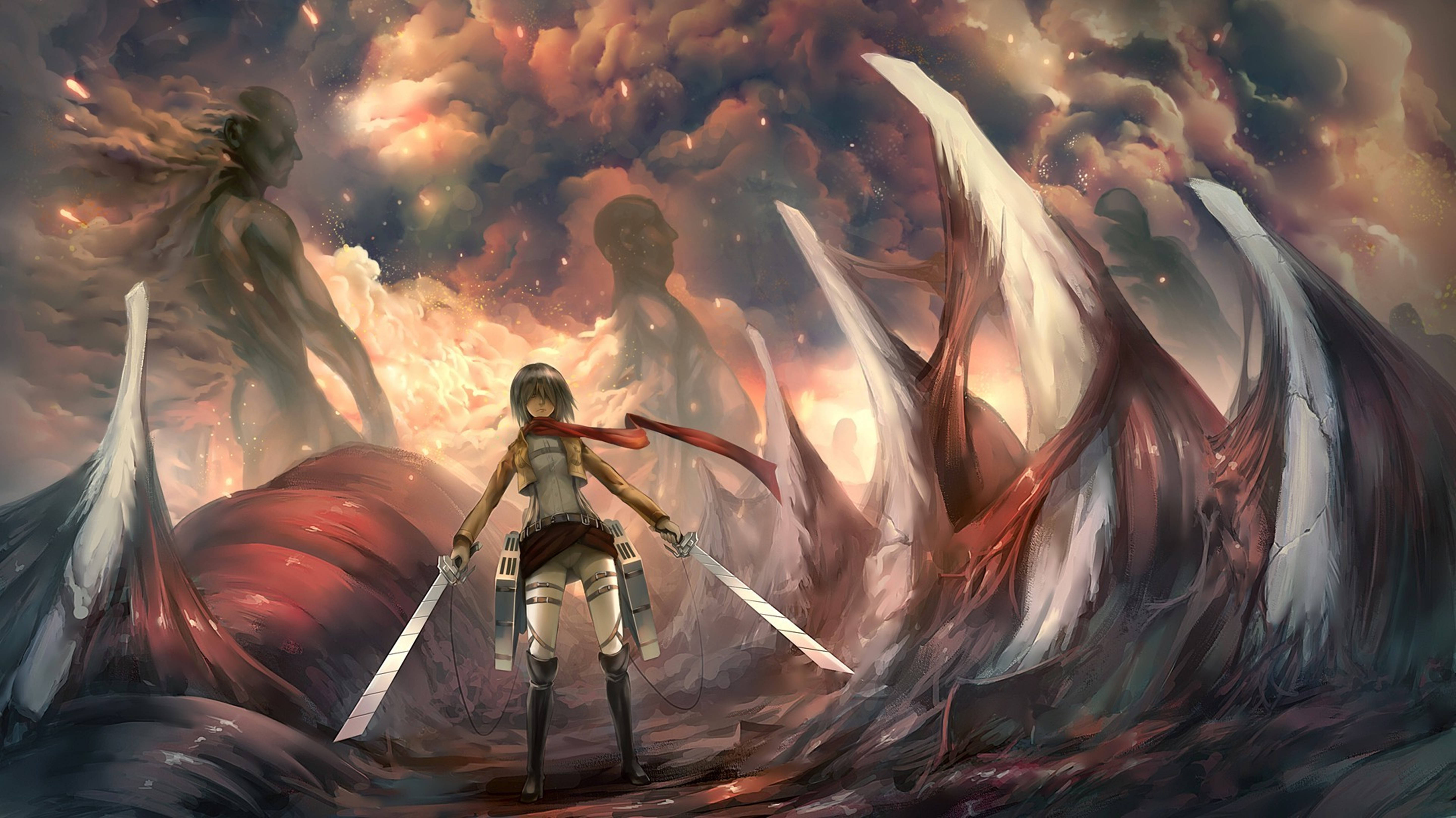 Attack On Titans 4k Mikasa Ackerman Background