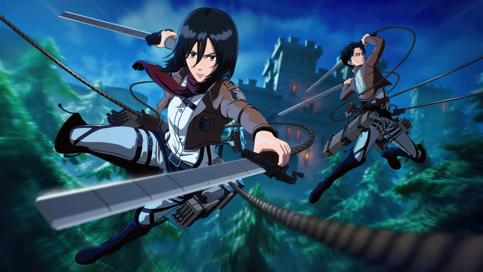 Attackon Titan Aerial Combat Background