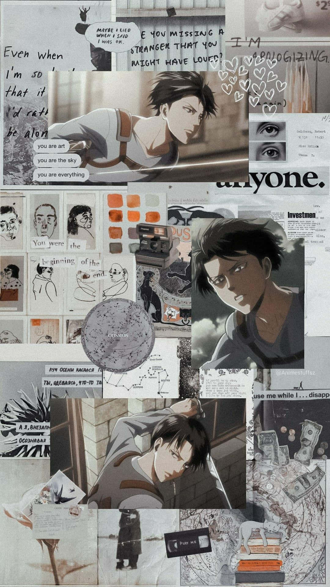 Attackon Titan Aesthetic Collage Background