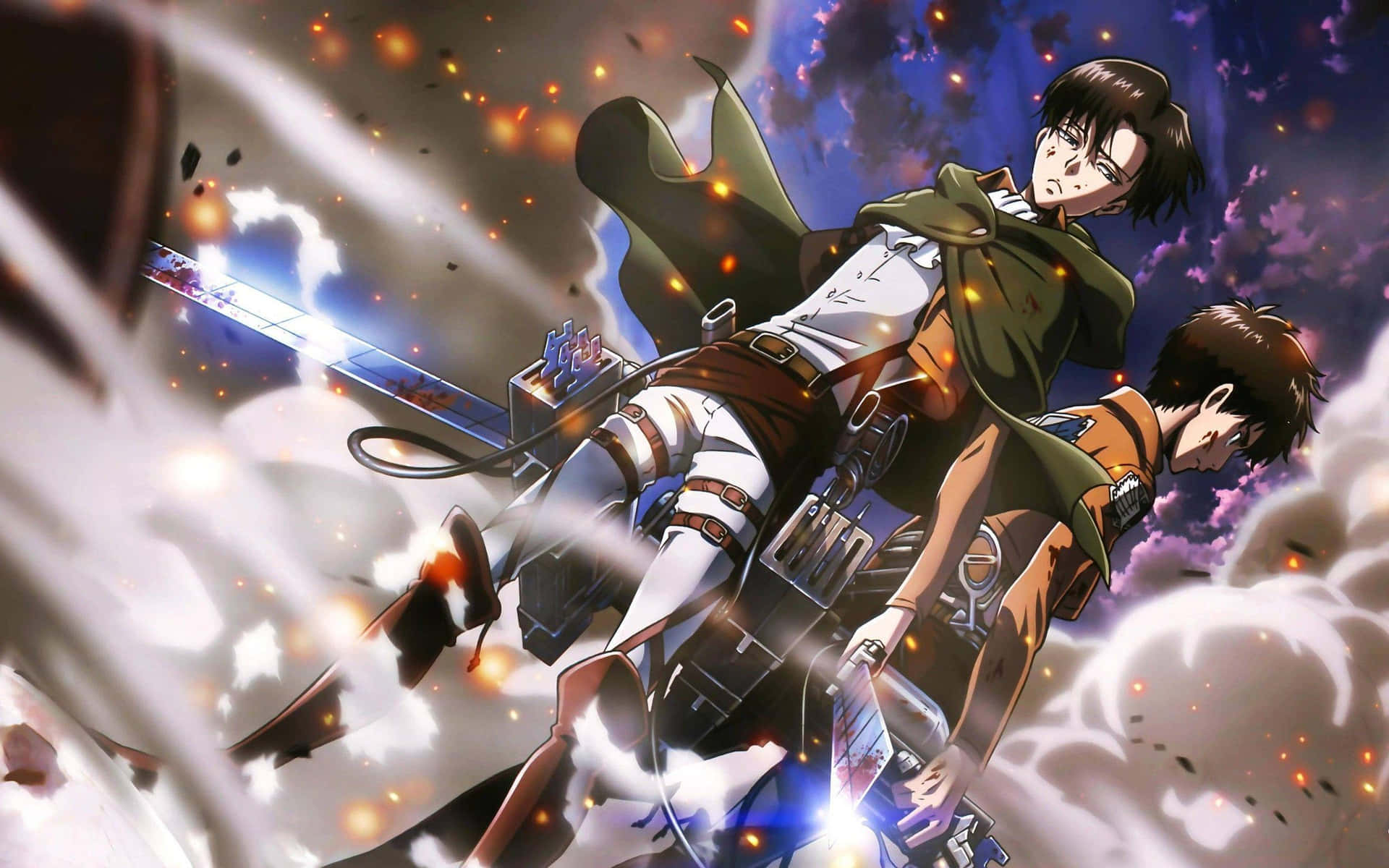 Attackon Titan Battle Scene Background