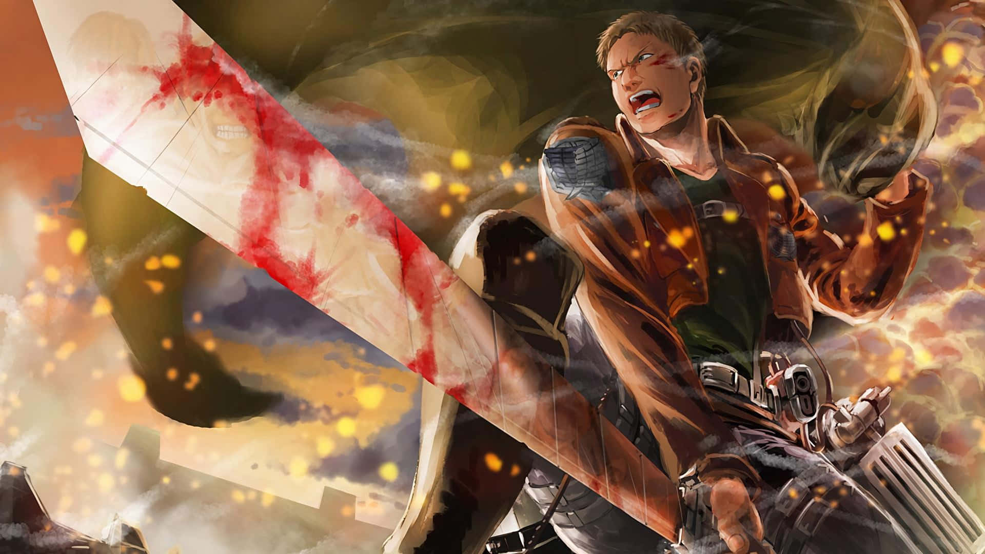 Attackon Titan Characterin Battle Background