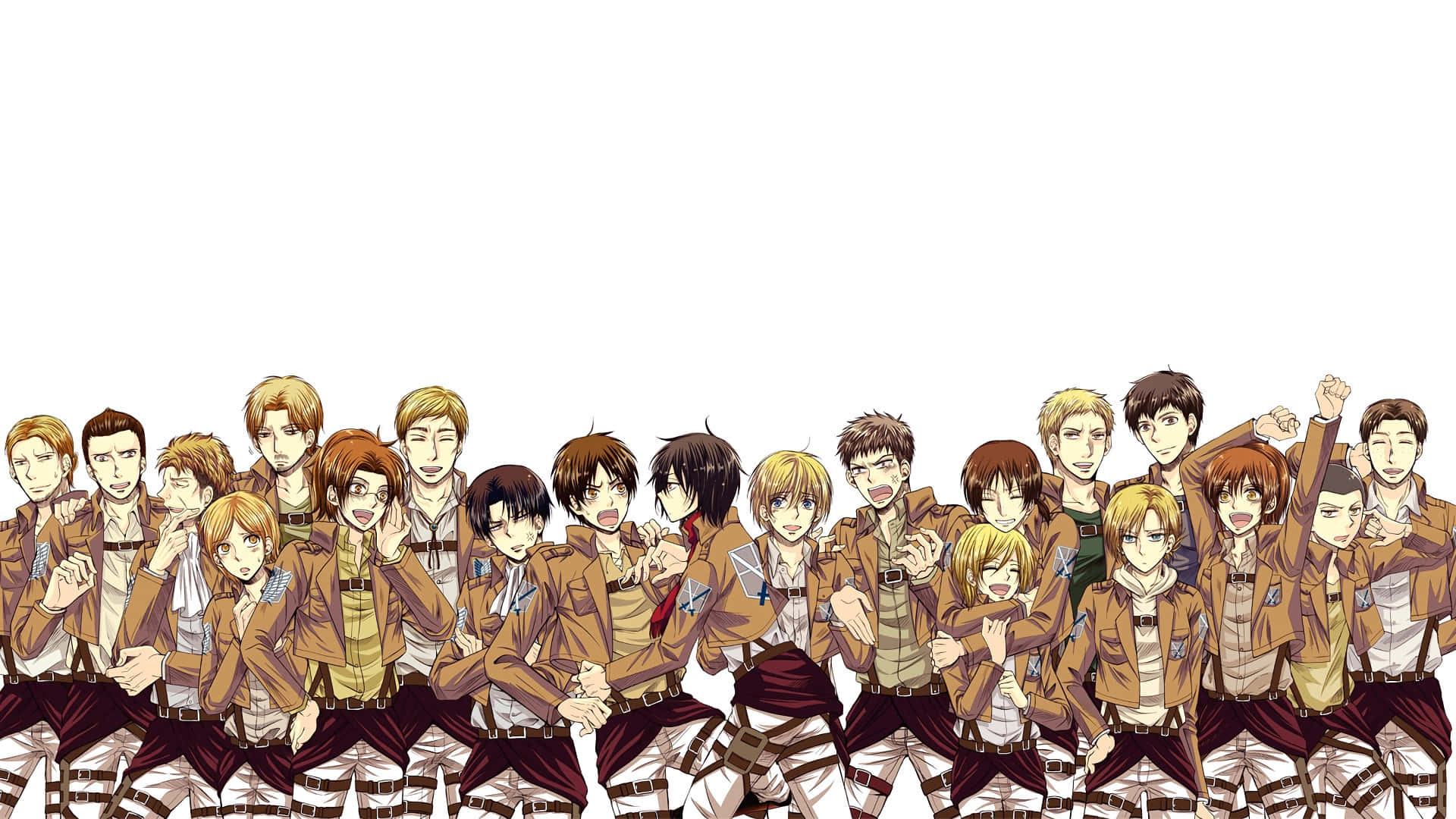 Attackon Titan Characters Lineup Background