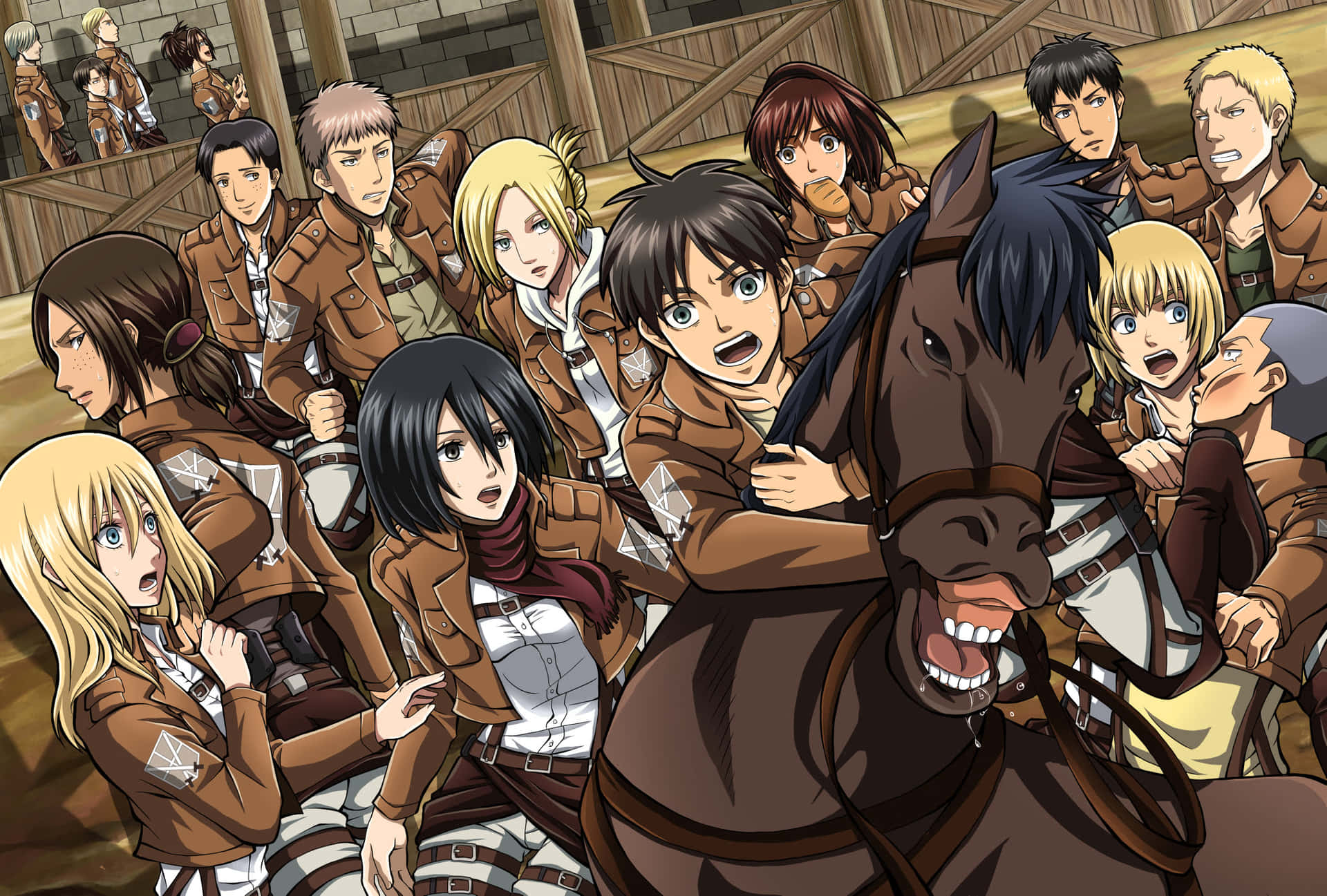 Attackon Titan Charactersand Horse