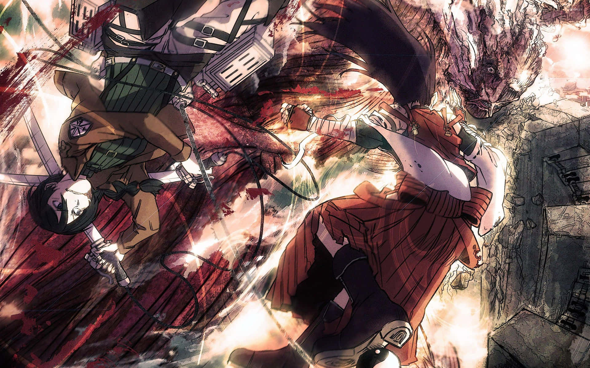 Attackon Titan Epic Battle Background