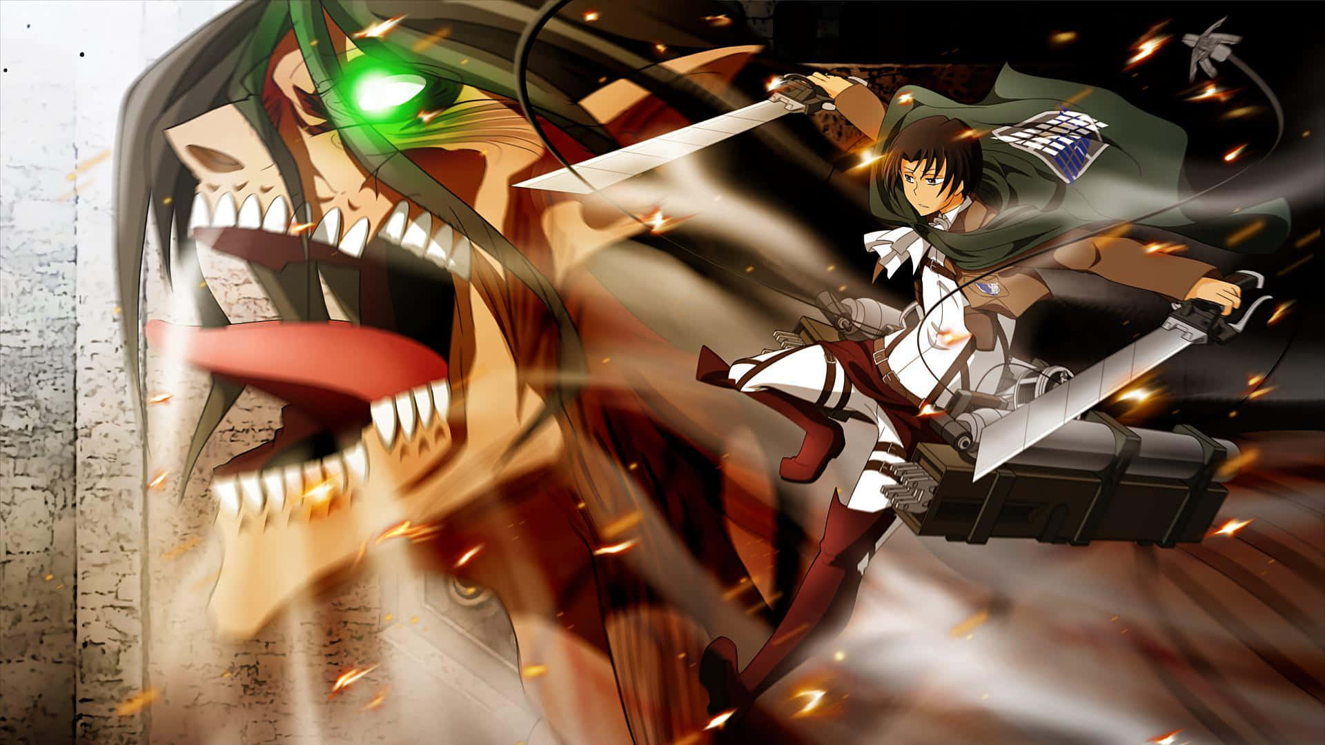 Attackon Titan Eren Yeagervs Titan Background