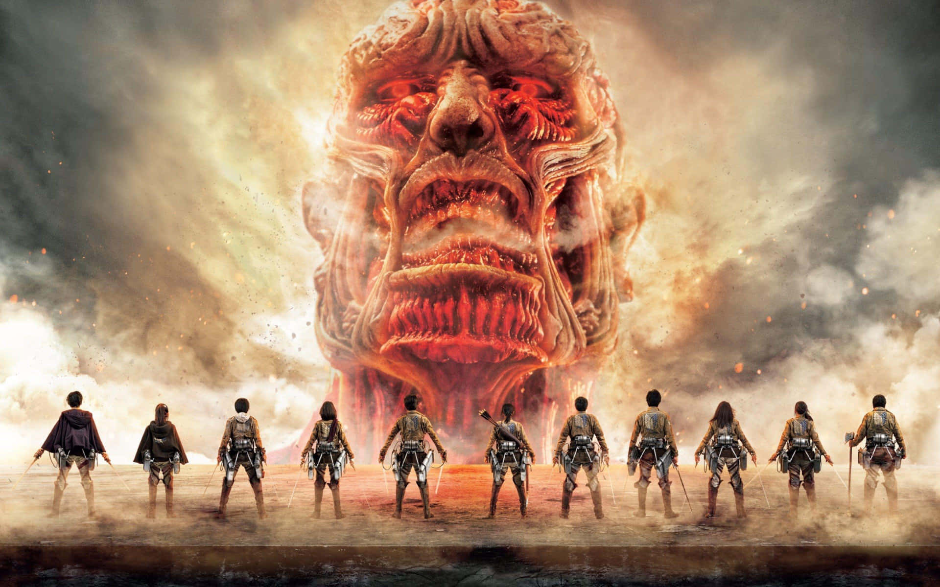 Attackon Titan Faceoff Background