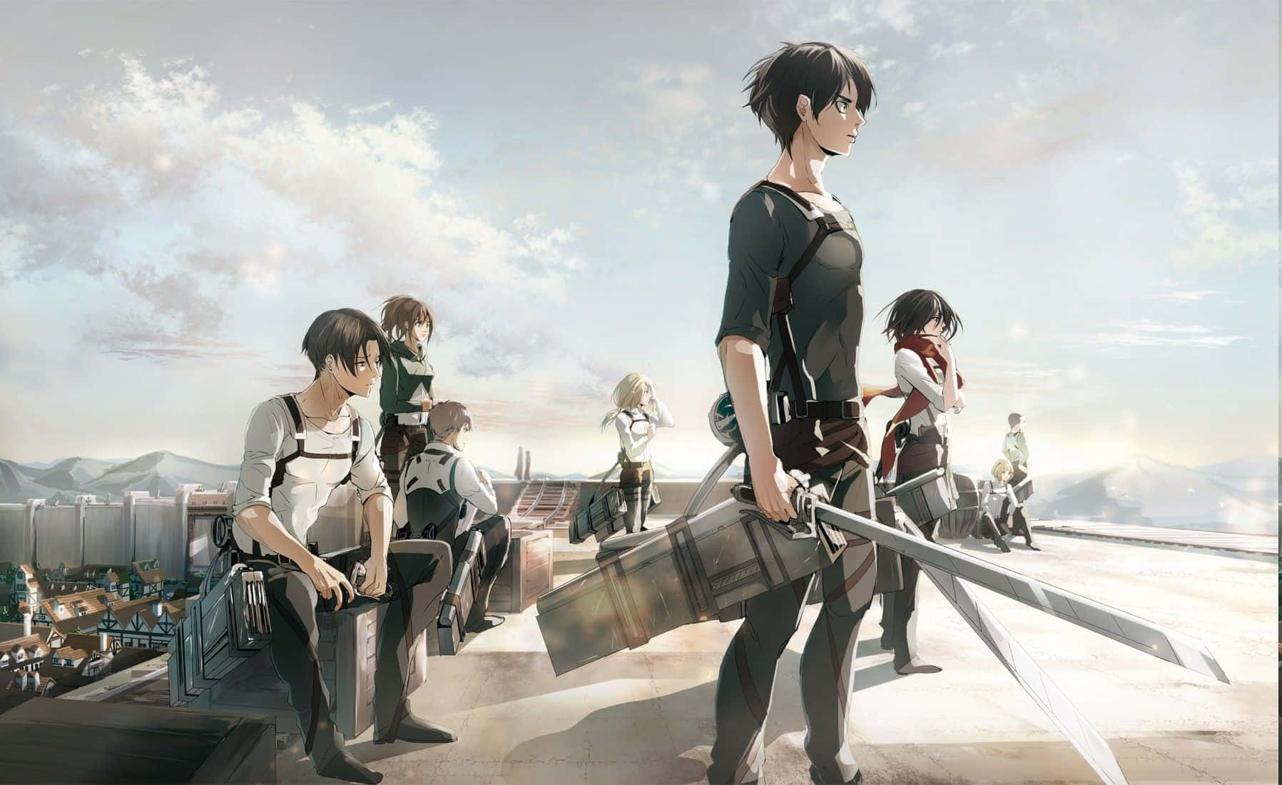 Attackon Titan Scouts Readyfor Battle Background